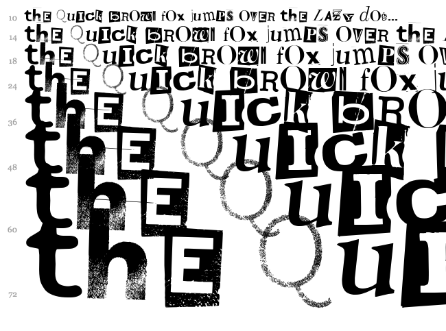 Random House font waterfall